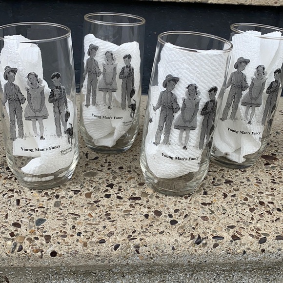 Libby Other - Norman Rockwell Drinking Glasses Set of 4 Vintage
